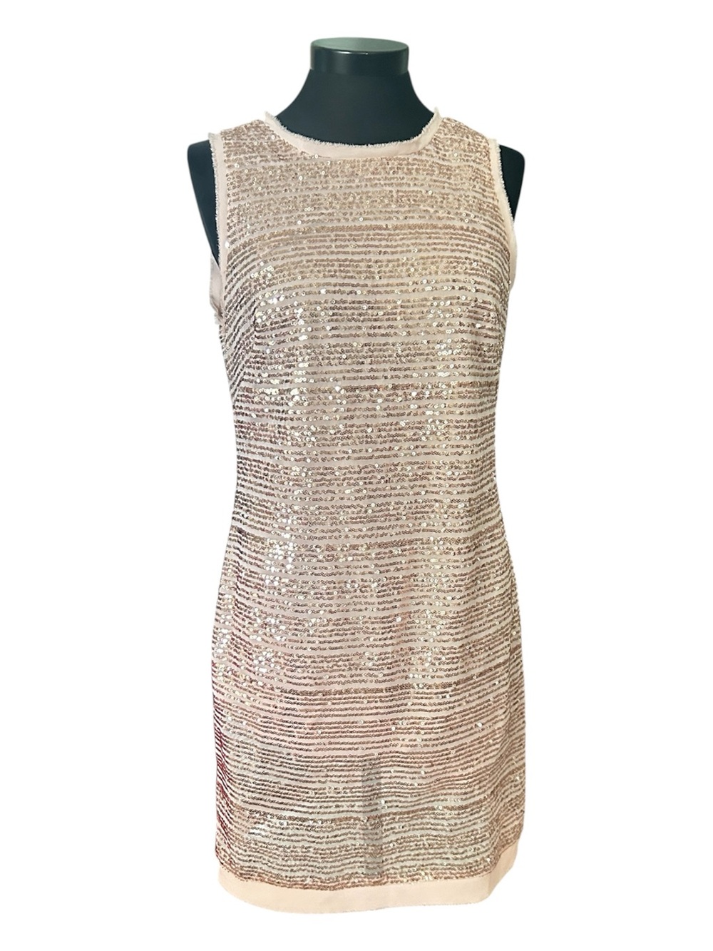 Vince Camuto Rose Gold Sequins Sleeveless Shift Dress